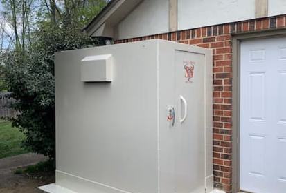 Family safe inside tornado shelter during severe weather